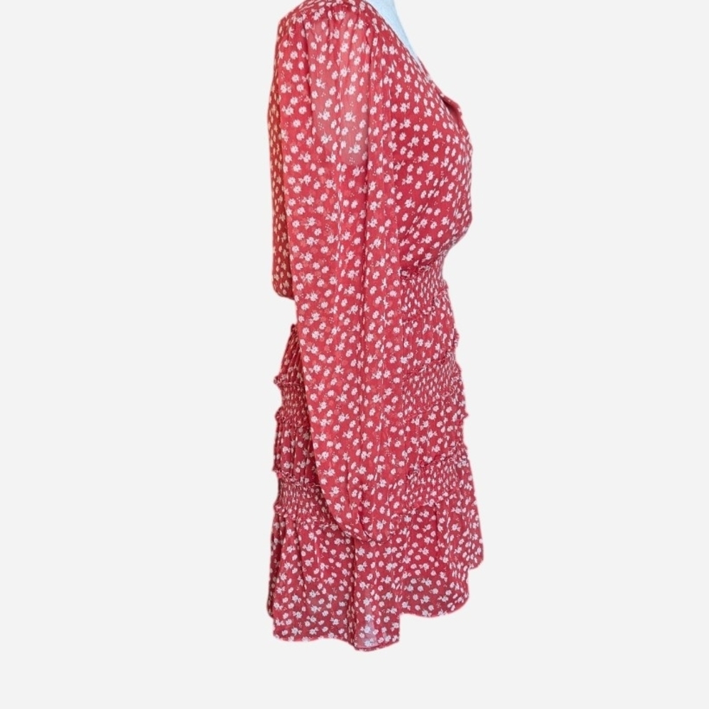 Socialite Red Floral Long Sleeve Dress - Picture 3 of 13